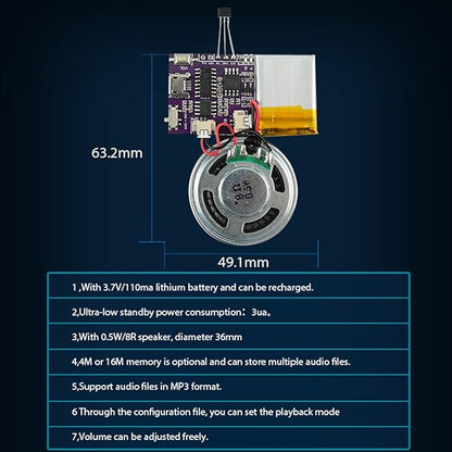 Voice Module, MP3 Music Sound Chips, 16MB Sound Module - Image 2