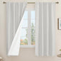 LAMIT Light Grey 100% Blackout Linen Curtains, 63 Inches Linen Textured Thermal by LAMIT