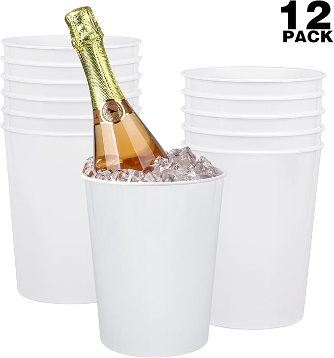 12 Pack Ice Buckets for Parties, Plastic Wine Cooler for Champagne, Soda and - Image 2