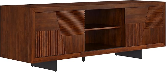 Trapeze TV Stand for Living Room – Wooden Media Console - Image 3