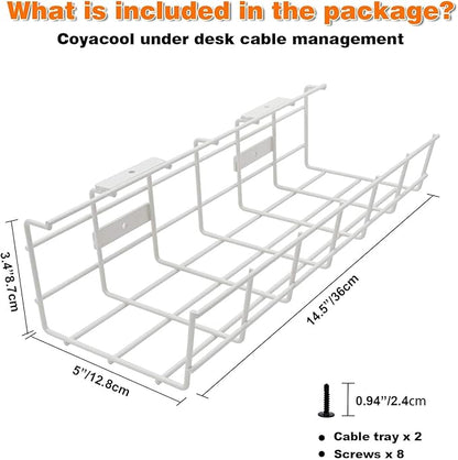 Under Desk Cable Management- 6 Pack Cord Organizer. Metal Wire Cable Management - Image 5