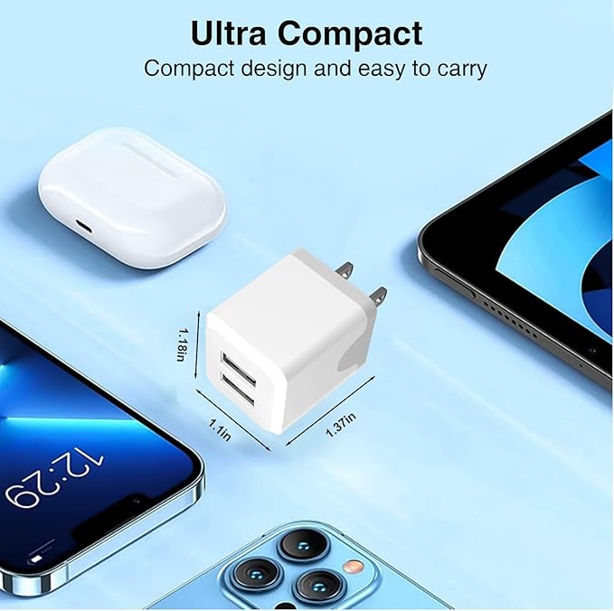USB Wall Charger，Dual A USB Port Cube Power Plug Adapter，Fast Phone Charger - Image 5