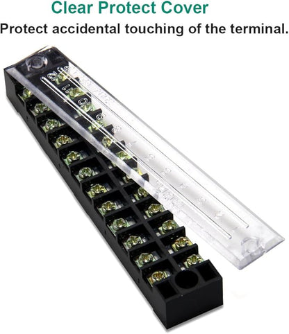 MILAPEAK 10pcs 12 Positions Dual Row 600V 15A Screw Terminal Strip Blocks - Image 3