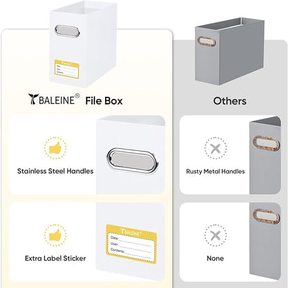 BALEINE File Organizer Box, Cardboard File Folder Organizer - Image 5