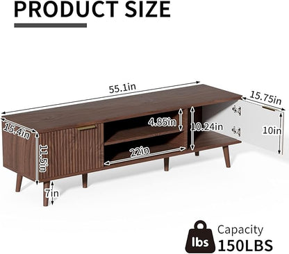SHGJ&SOFT Storable TV Stand 65 Inch, Mid Century Modern TV Console Two Cabinet - Image 2