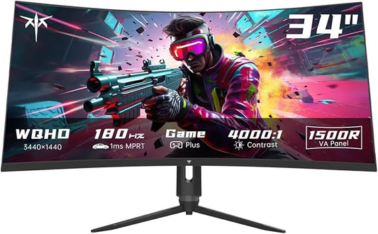 KTC 34 Inch Ultrawide Monitor, 180Hz WQHD 3440X1440 Curved Gaming Monitor by KTC