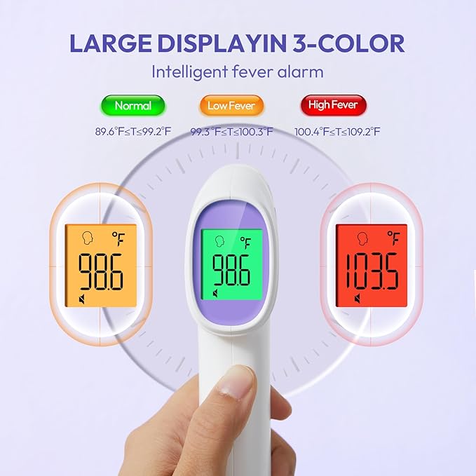 Forehead Thermometer for Adults, Kids & Babies, No-Touch Digital Thermometer - Image 3