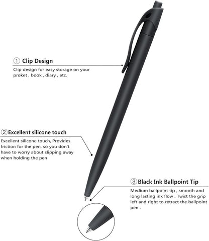Aozora Pens Bulk 30 Pack Black Click Pens No Bleed Wholesale Retractable - Image 2