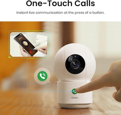 aosu 4MP Security Camera Indoor, 2.5K Baby Monitor Pet Camera 360° - Image 3
