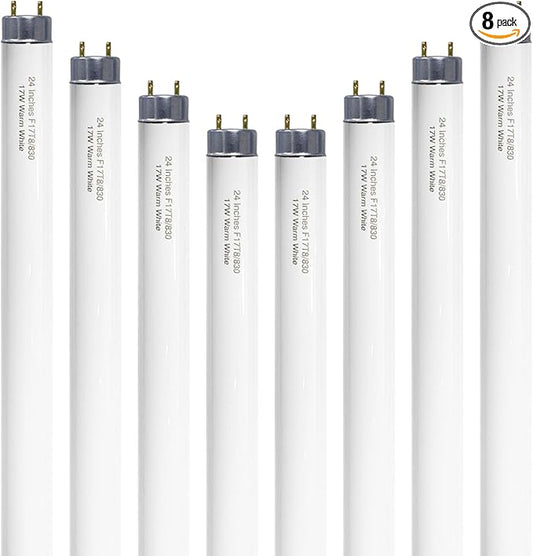 24 inch F17T8/830 17 Watts Light Bulb Warm White, 2 Foot Straight Fluorescent by Konideke