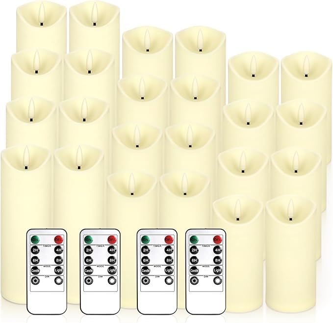 24 Packs of flameless LED Pillar Candles - Image 5