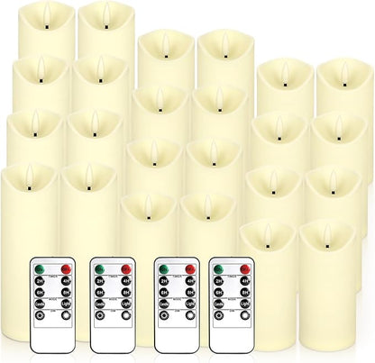 24 Packs of flameless LED Pillar Candles - Image 5