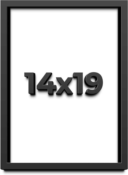 14x19 Shadow Box Frame Black | 1 Inch Deep Solid Wood Shadowbox Display Frame | by CustomPictureFrames