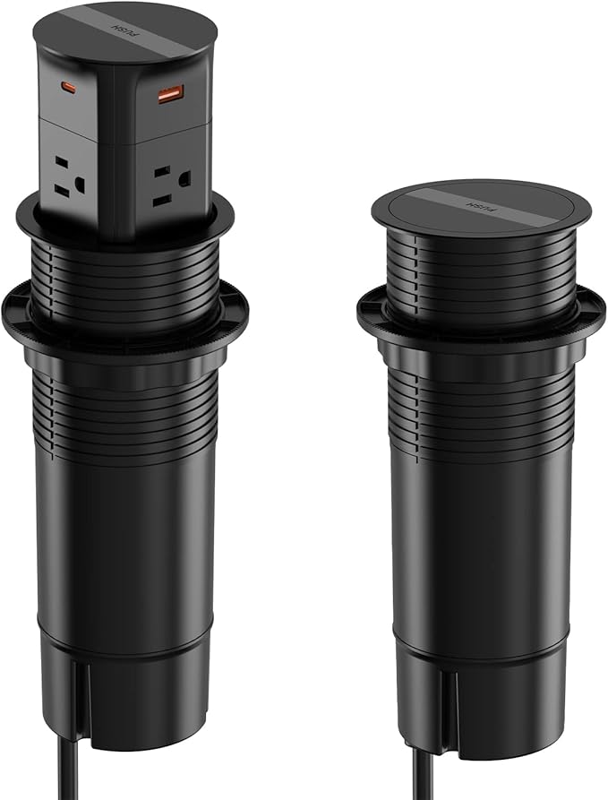 Pop Up Outlet for Countertop, Recessed Power Strip, Power Grommet 3.15 inch - Image 8