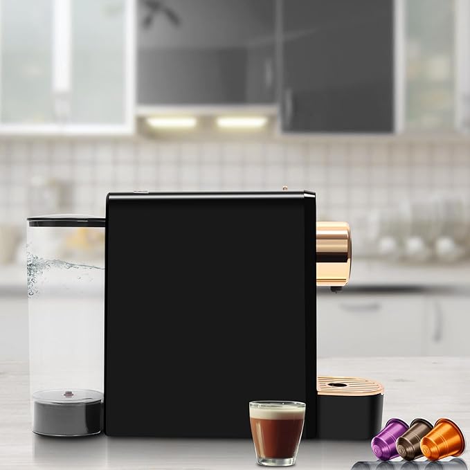Black Espresso Machine for Nespresso Compatible Capsule, Single Serve Coffee - Image 7
