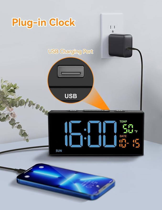 Netzu Alarm Clocks for Bedrooms, Digital Clock - Image 6