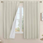 LAMIT 100% Blackout Natural Linen Curtains, 63 Inches Linen Textured Thermal by LAMIT