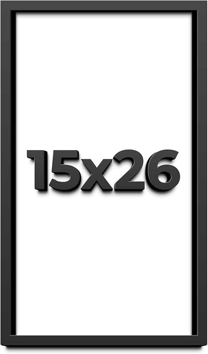 15x26 Shadow Box Frame Black | 1 Inch Deep Solid Wood Shadowbox Display Frame | by CustomPictureFrames
