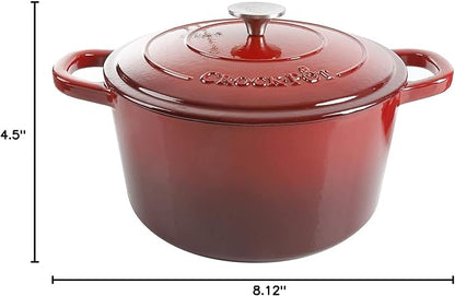 Crock-Pot Artisan 3-Quart Round Enameled Cast Iron Dutch Oven – Gradient Red - Image 6