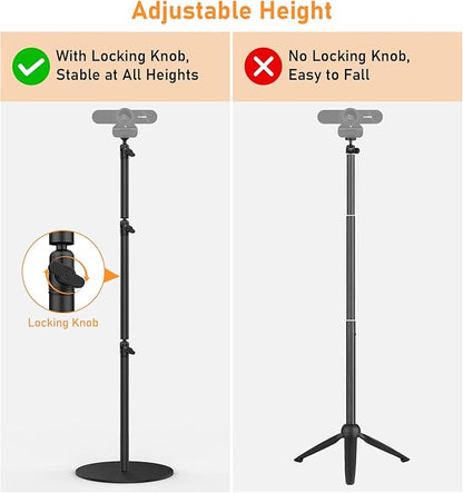 Camera Round Base Mount Desk Stand, Flexible Aluminum Photography - Image 2