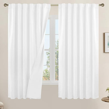 LAMIT 100% White Blackout Curtains by LAMIT