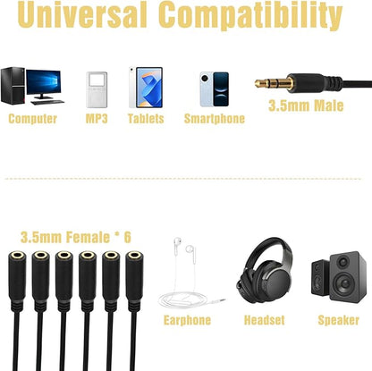 FdcZeyxior 3.5mm Headphone Splitter, 3.5mm Splitter Multi Headphone Splitters 1 - Image 6