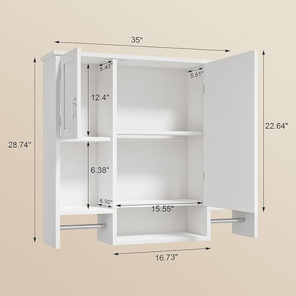 VECELO Bathroom Wall Cabinet - Image 2
