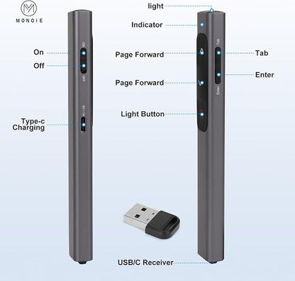 M Monoie Wireless Presenter, Laser Pointer Clicker - Image 4