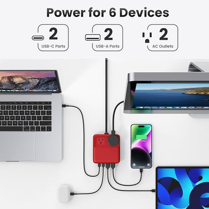 USB C Charger Block, 135W GaN IV Fast Charging Station Hub, 6-in-1 USB C Power - Image 3