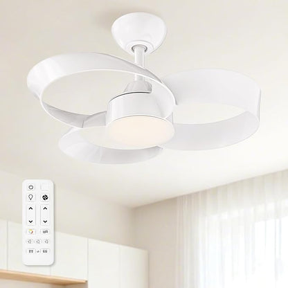 FANX 22 Inch Ceiling Fan with Light and Remote, Quiet DC Motor, Dimmable LED by FANX