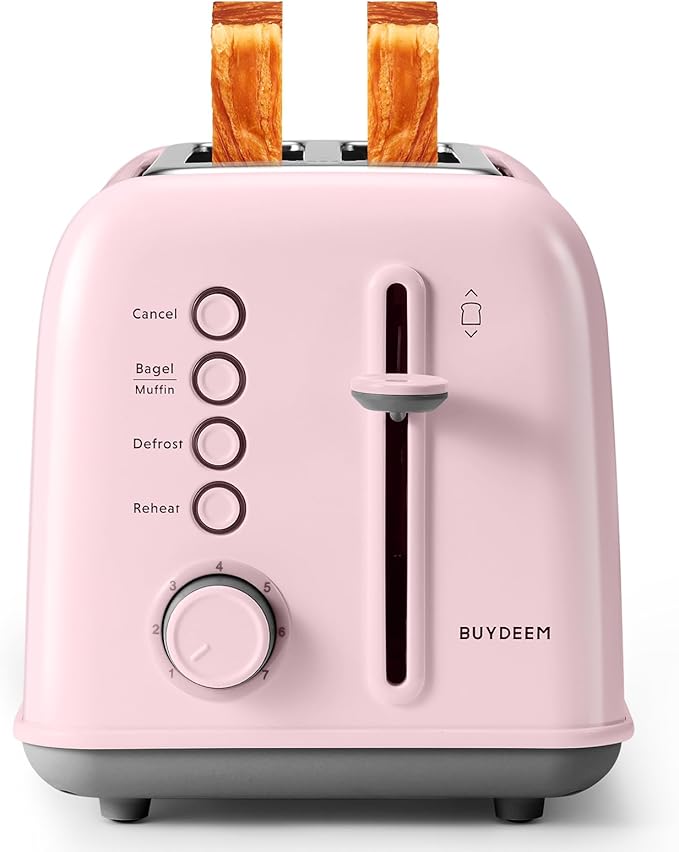 BUYDEEM DT620 2-Slice Toaster, Extra Wide Slots, Retro Stainless Steel by BUYDEEM