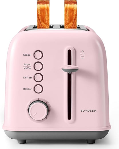 BUYDEEM DT620 2-Slice Toaster, Extra Wide Slots, Retro Stainless Steel by BUYDEEM
