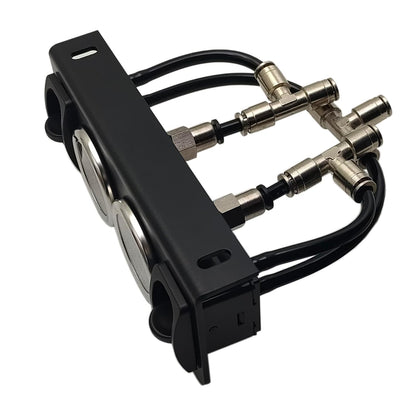 nysus dual air gauge controller panel paddle valve showing dimensions