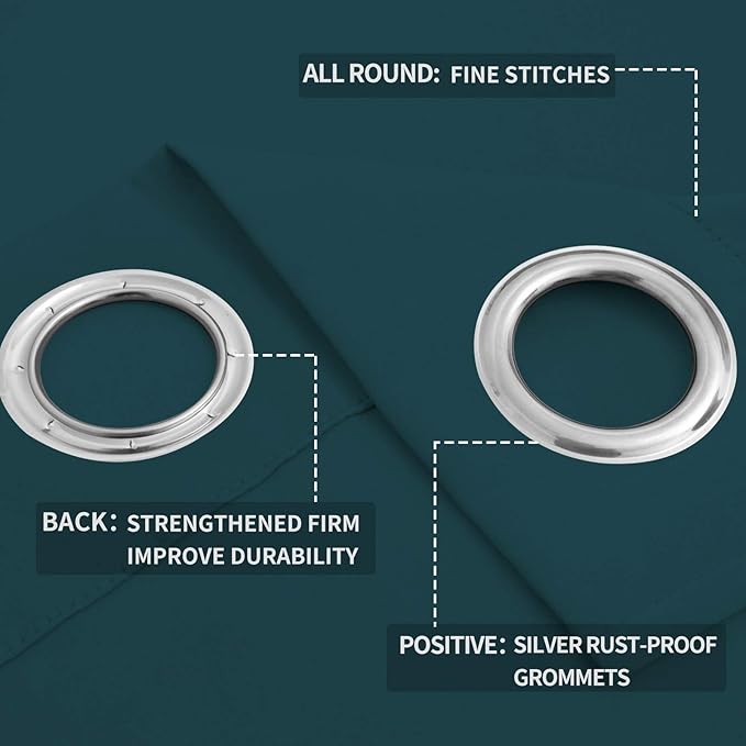 Easy-Going Blackout Curtains for Bedroom, Solid Thermal Insulated Grommet and - Image 4