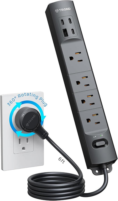 TROND 360° Rotating Plug Surge Protector, Power Strip by TRONDOfficial
