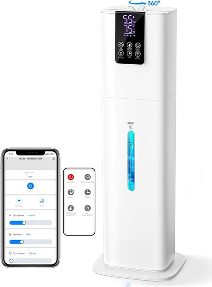 8L Smart Humidifiers for Bedroom Large Room, 2.1Gal Cool Mist Top Fill Diffuser by HumidifiersforLargeRoom