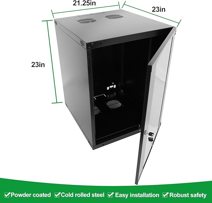 9U Server Cabinet Wall Mount Rack Enclosure - Image 2