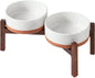 Ceramic 7.3inch Raised Double Dog Bowls Set by Havniva