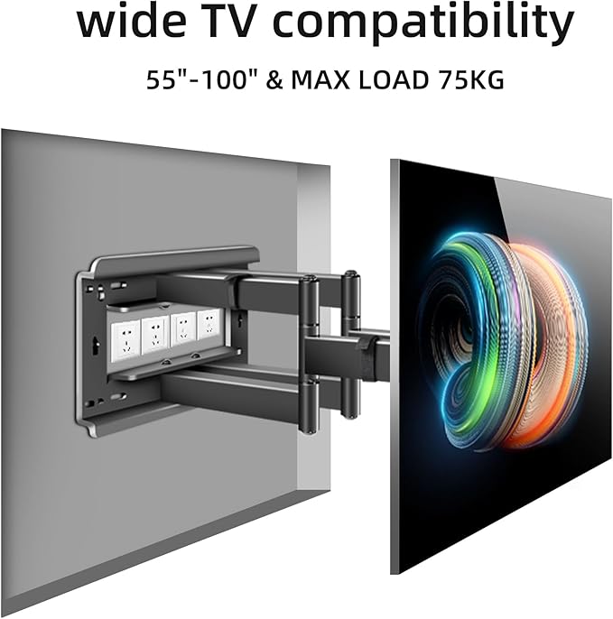 HILLPORT 86 98 TV Wall Mount 55-100 inch Full Motion Bracket Large Screen Led - Image 3