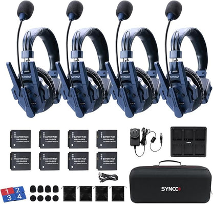 SYNCO Xtalk Master Wireless Intercom Headset System, 4 Person 2.4GHz by SYNCO