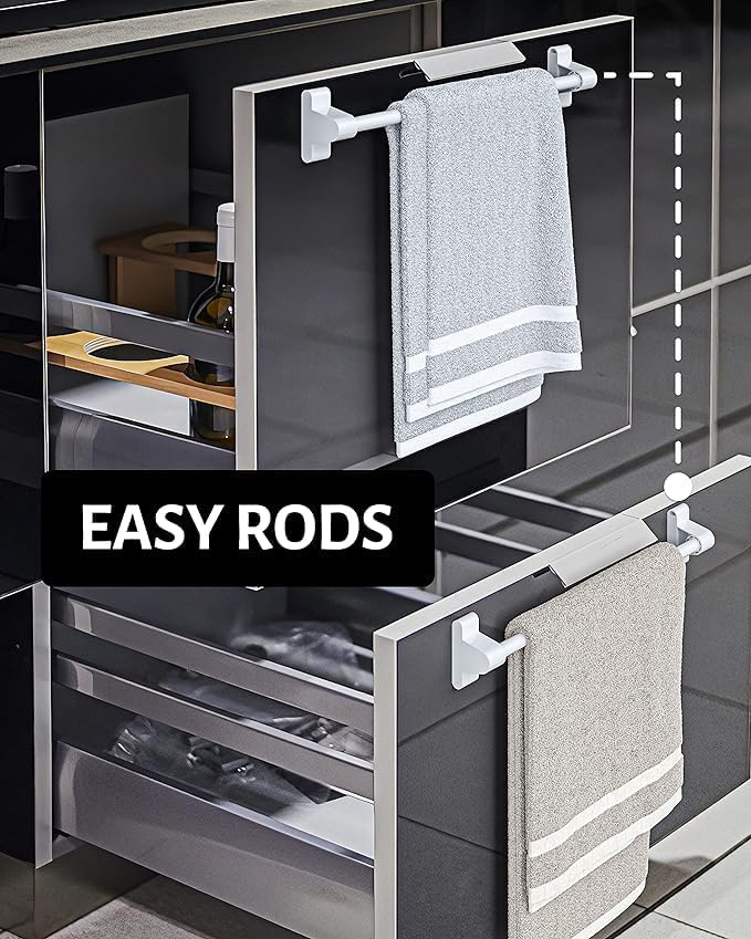 Magnetic Curtain Rod, Adjustable Magnetic Curtain Rod - White - 1 Pack | Adjustable Length 14" to 28", Easy Installation, No Drill Curtain Rod, Multi Use - For Metal Doors, Windows & Appliances