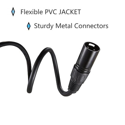 MFL. 10 ft Flexible DMX Cable 3 Pin Signal XLR Male to Female Cable Wire - Image 6