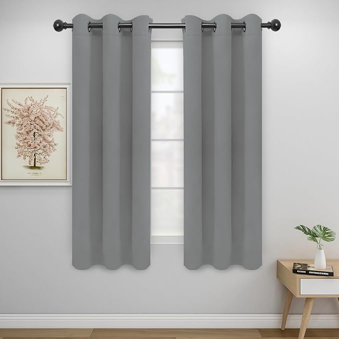 Easy-Going Blackout Curtains for Bedroom, Solid Thermal Insulated Grommet and by Easy-Going