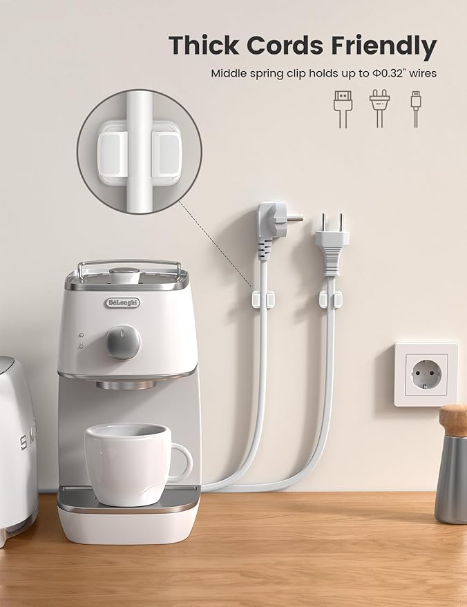 3-in-1 Cord Organizer Spring Clip Holder - Image 4