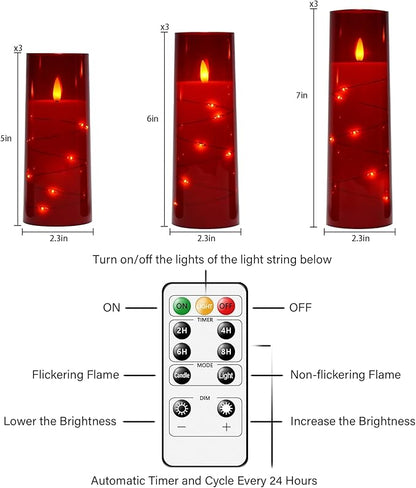 Flickering Flameless LED Candles, Battery Operated Candles 9 Pcs - Image 5