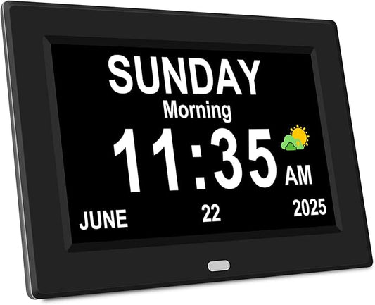 7‘’ Digital Alarm Clock for Elderly Large Display for Seniors Electric Clocks by Unknown