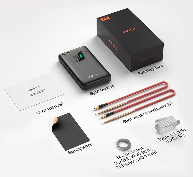Battery Spot Welder, AWithZ 1.5" LCD Screen Recyclable 11000mAh Spot Welder - Image 7