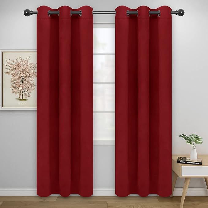Easy-Going Blackout Curtains for Bedroom, Solid Thermal Insulated Grommet and by Easy-Going