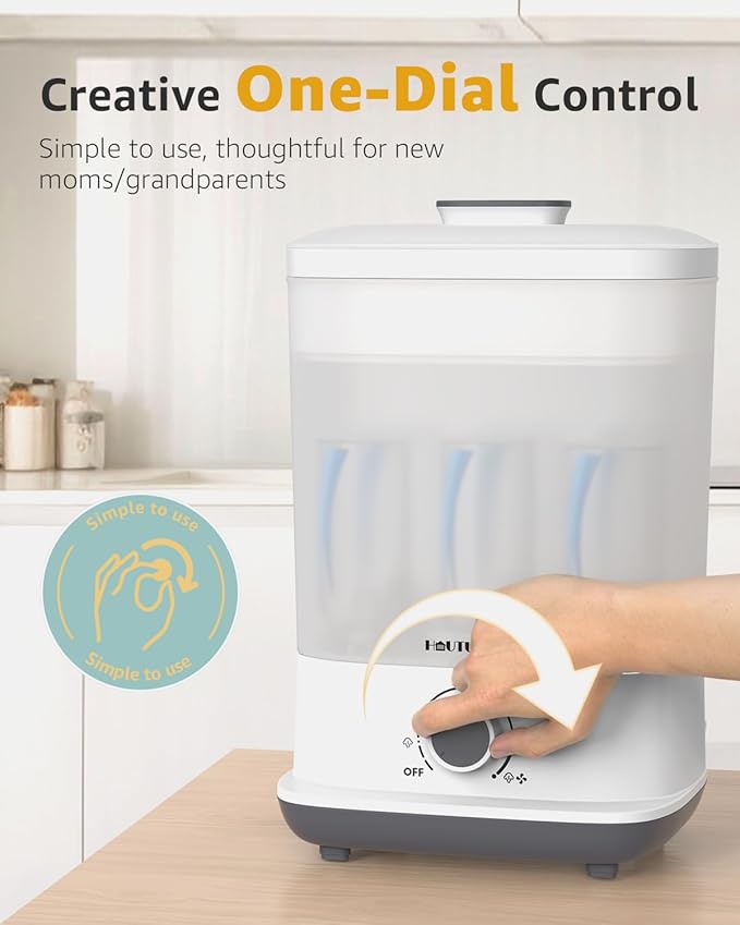 HAUTURE Bottle Sterilizer and Dryer, Esterilizador De Biberones, One-Dial - Image 3