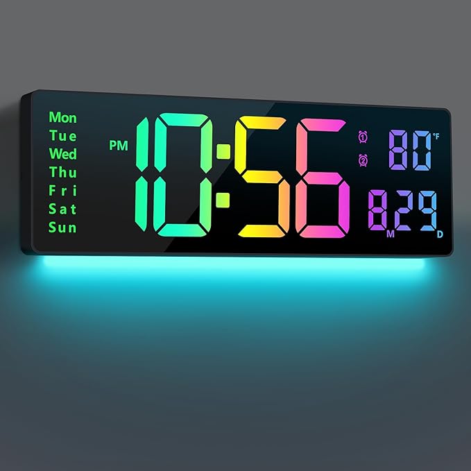 Digital Wall Clock Large Display 16", Digital Clock by Abovsare